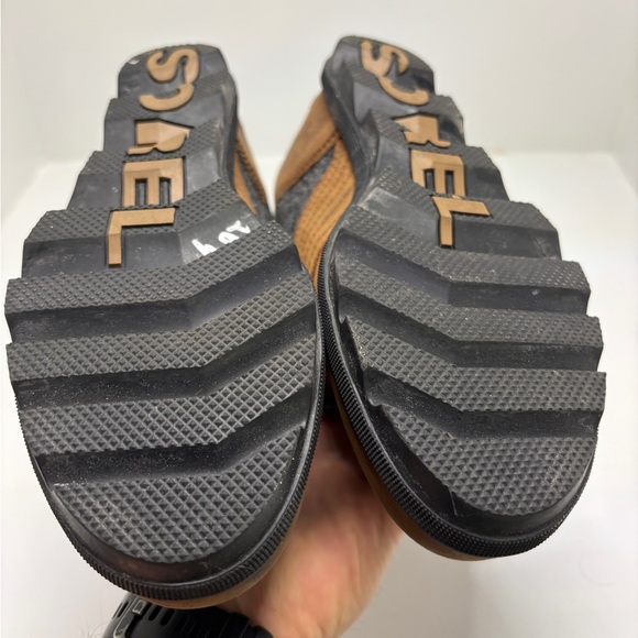 Sorel After Hours Wedge Boots Womens 9 Brown Leather Felt Lace Up NL3376 - Picture 9 of 11